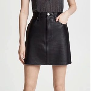 Rag & Bone Black Leather Skirt Sz 30 NWT